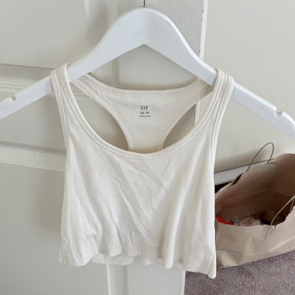 GAP Women's Cream Racerback Tank Top